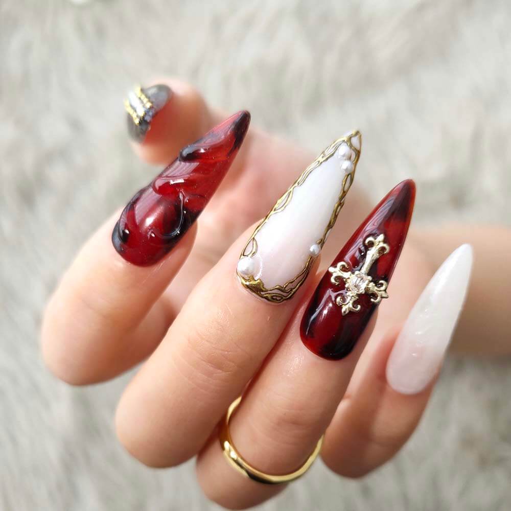 Art Garden Press On Nails Ruby Regalia 78
