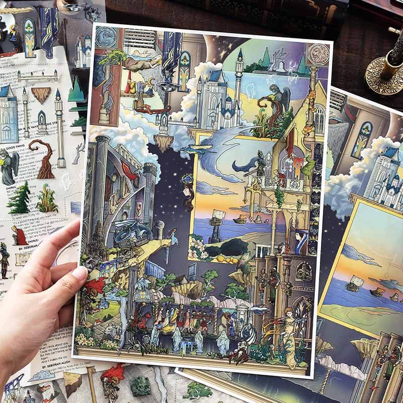 Sacred Relic DIY 3D Scene Stickers With Guide Lines(L)