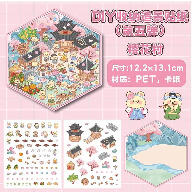 Sakura Dreams DIY 3D Sticker Collection 4 Cute Miniature Scenes