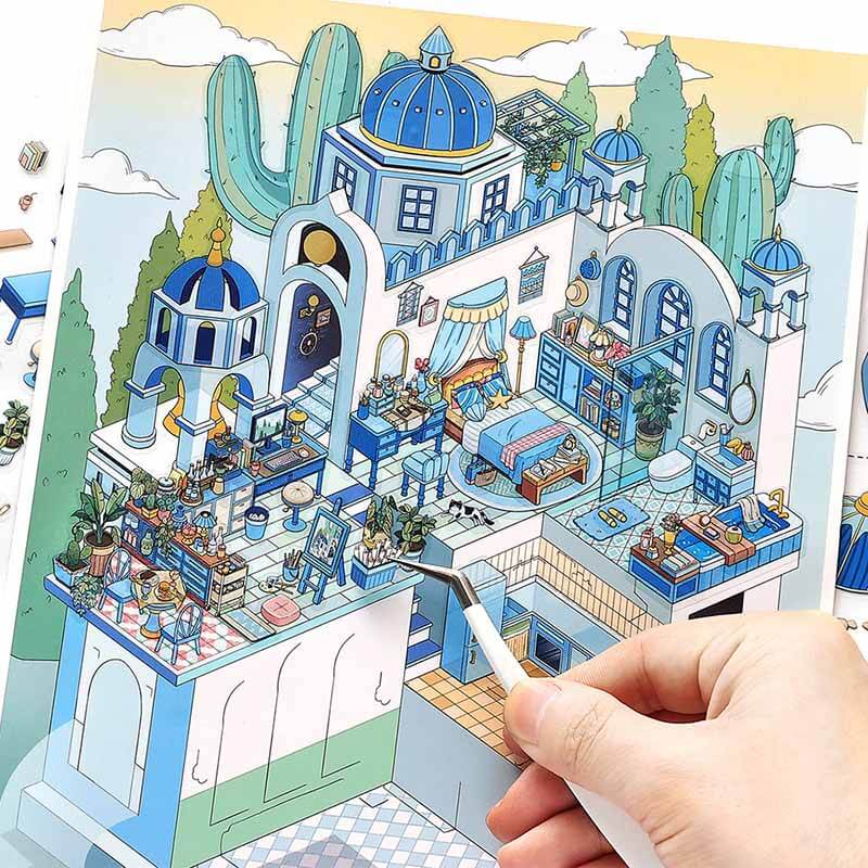 Santorini Escape DIY 3D Scene Stickers 2 Cute Miniature Scenes(L)