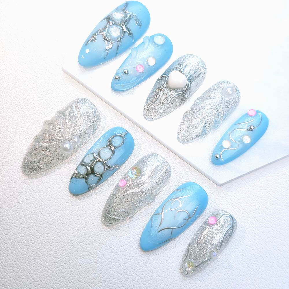 Beauty Art Garden Press On Nails Sapphire Tide 185