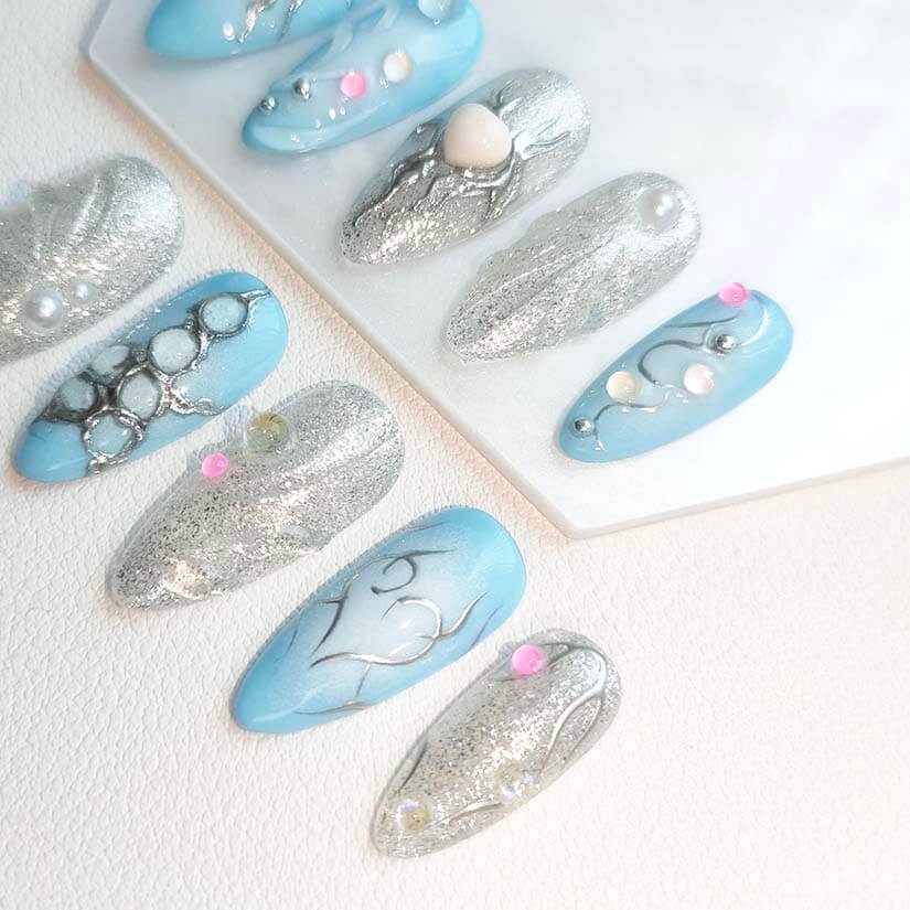 Beauty Art Garden Press On Nails Sapphire Tide 185