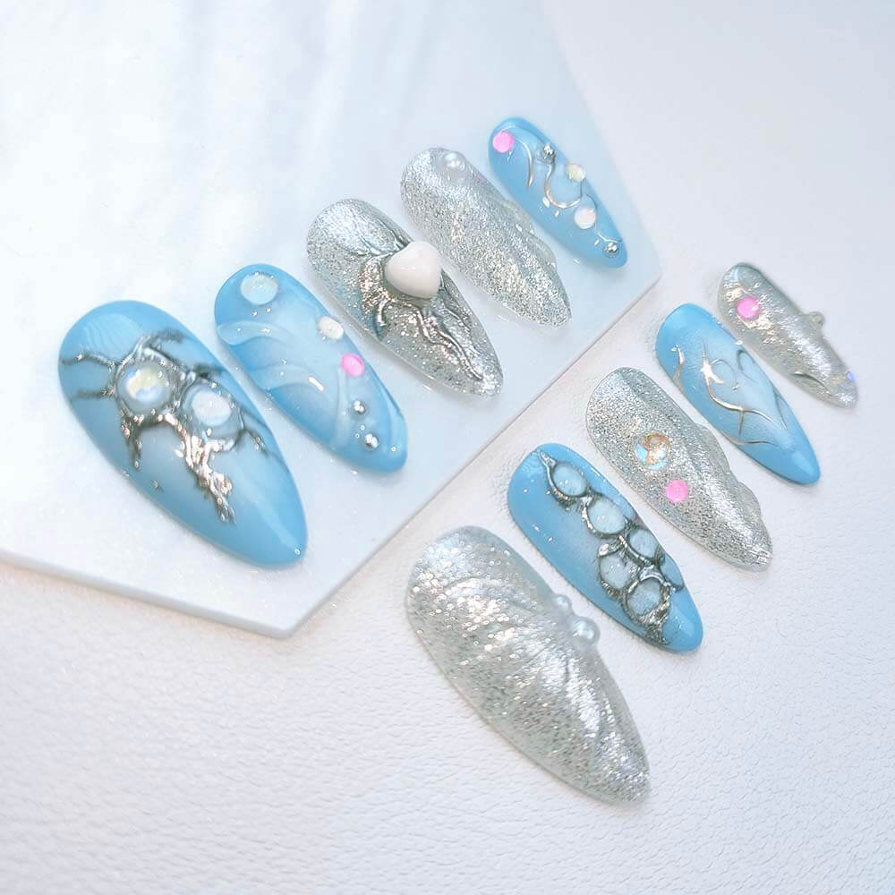 Beauty Art Garden Press On Nails Sapphire Tide 185