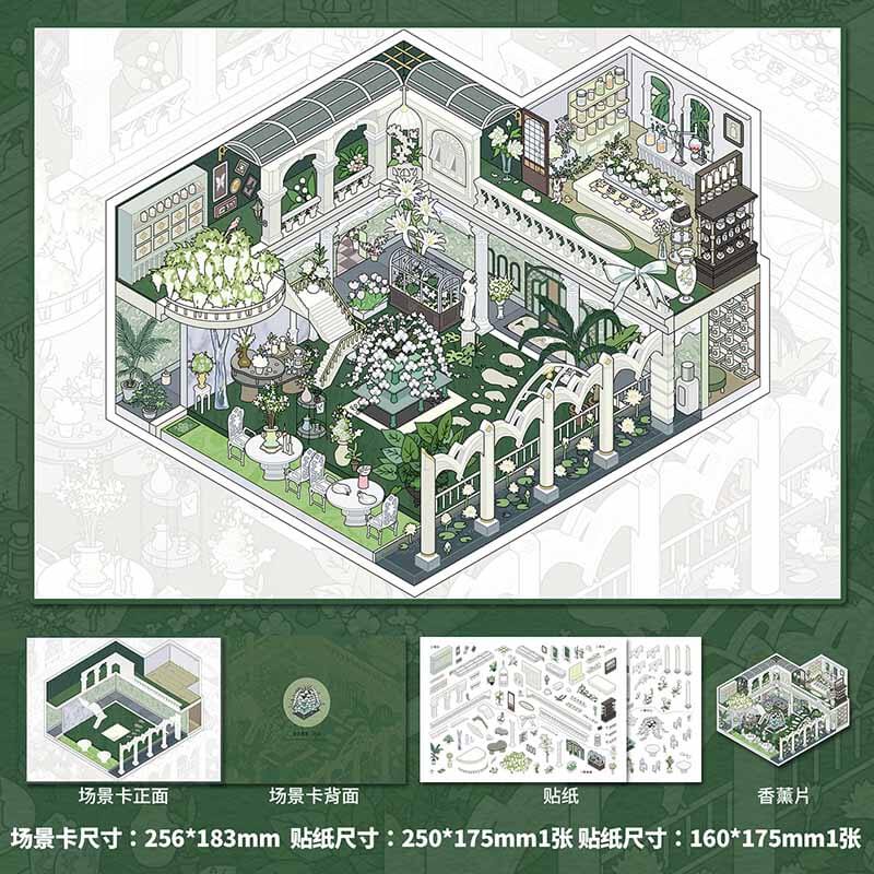 Scent Memories DIY 3D Scene Stickers 4 Cute Miniature Scenes(L)