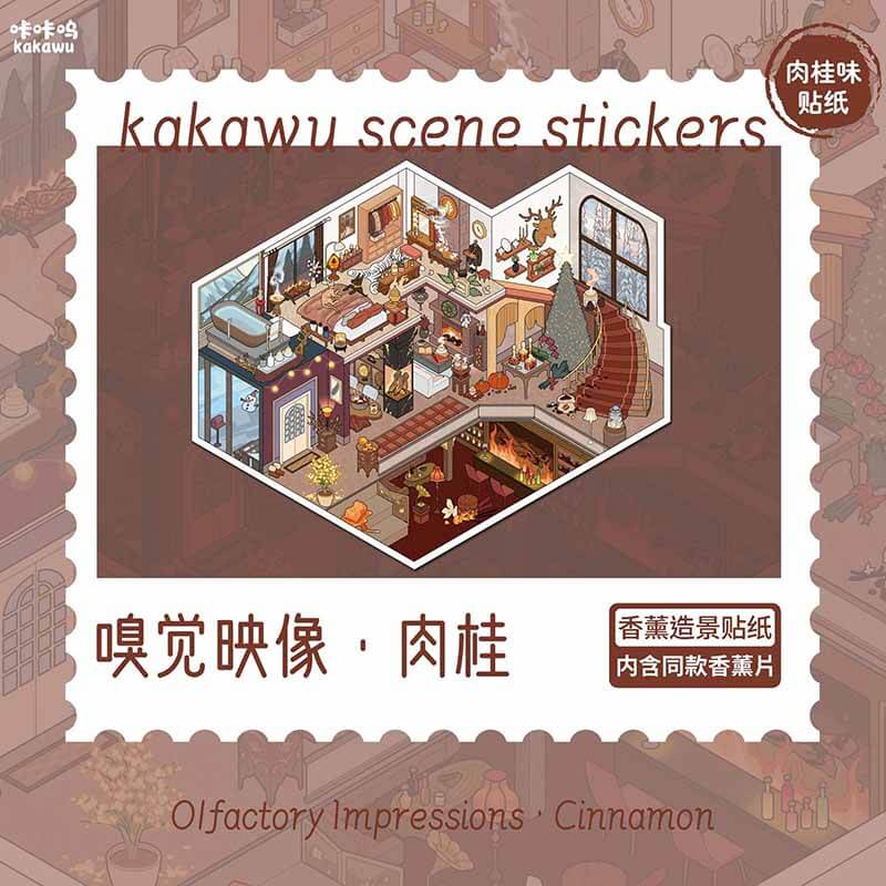 Scent Memories DIY 3D Scene Stickers 4 Cute Miniature Scenes(L)