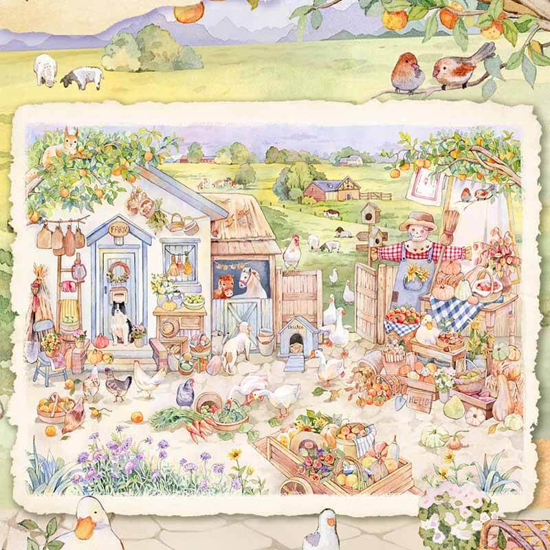 Seasonal Bloom DIY 3D Scene Stickers With Guide Lines