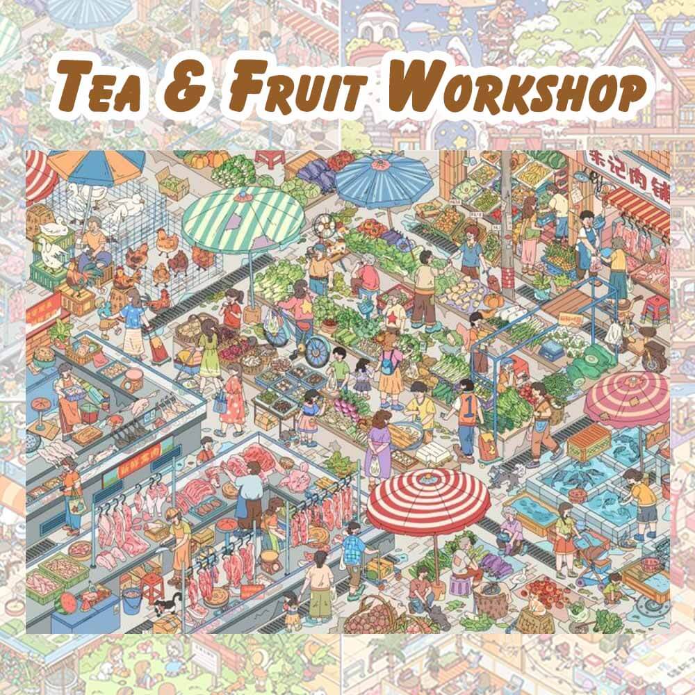 Seasonal Market Life DIY 3D Scene Stickers 4 Cute Scenes(XL)