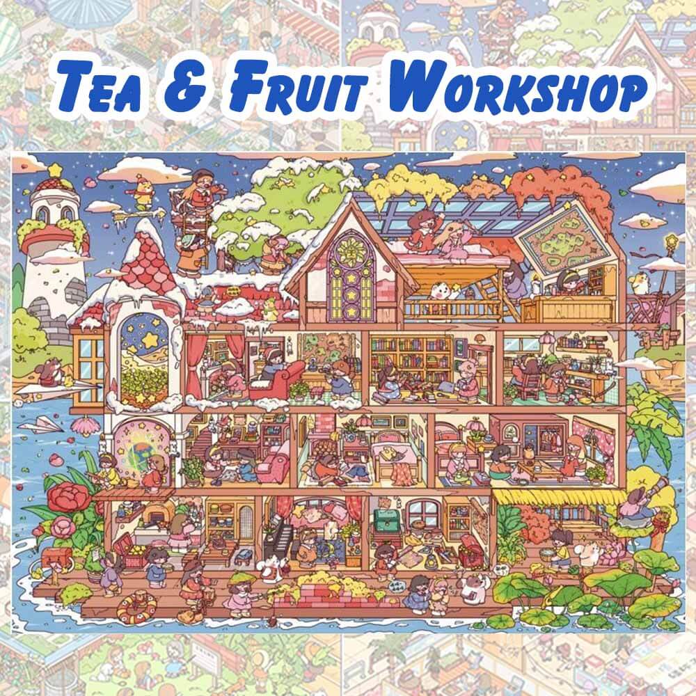 Seasonal Market Life DIY 3D Scene Stickers 4 Cute Scenes(XL)