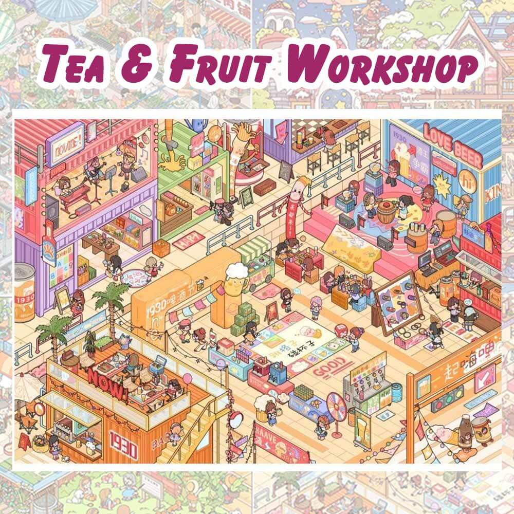 Seasonal Market Life DIY 3D Scene Stickers 4 Cute Scenes(XL)