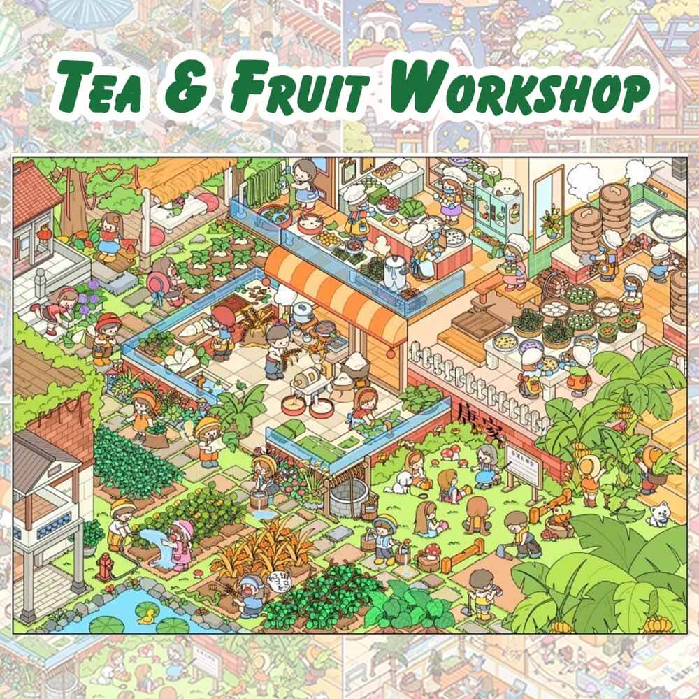 Seasonal Market Life DIY 3D Scene Stickers 4 Cute Scenes(XL)