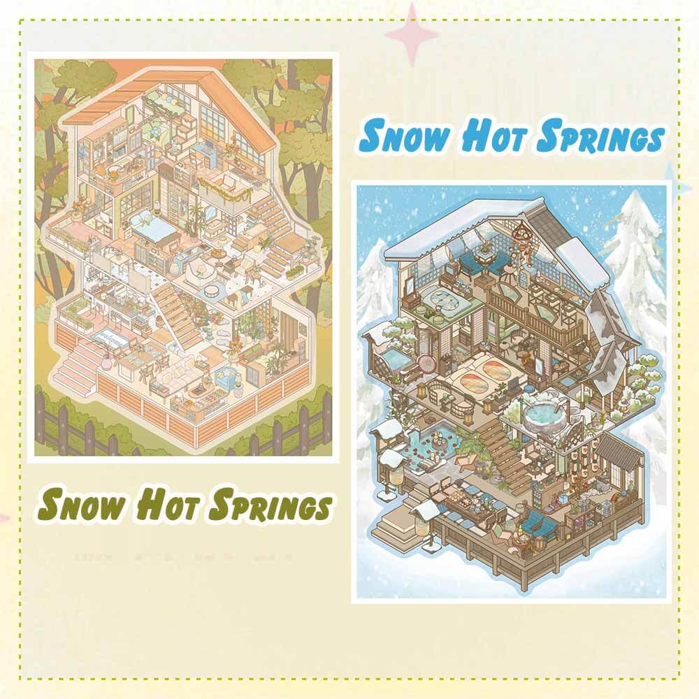 Seasonal Rest DIY 3D Scene Stickers 2 Cute Scenes(L)