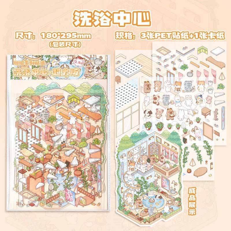 Seasonal Stops DIY 3D Scene Stickers 5 Cute Miniature Scenes(L)