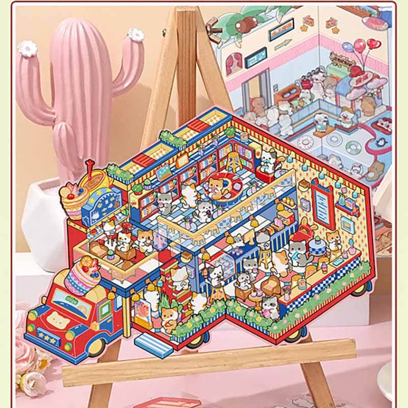 Seasonal Stops DIY 3D Scene Stickers 5 Cute Miniature Scenes(L)