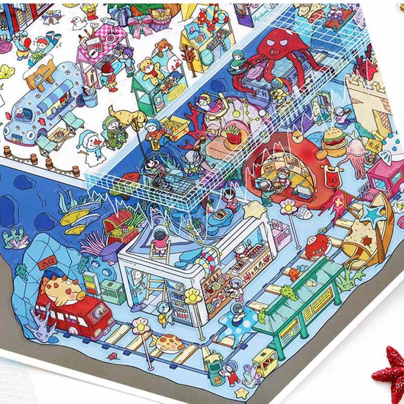 Seasons of Vacation DIY 3D Scene Stickers 2 Cute Miniature Scenes(L)