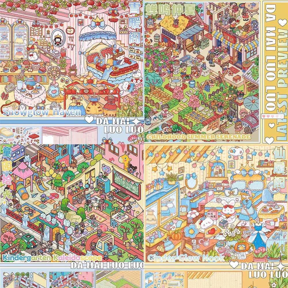 Seasons of Wonder DIY 3D Scene Stickers 4 Cute Scenes(L)