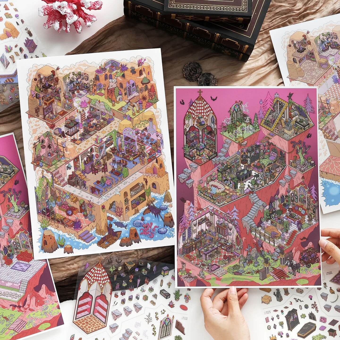 Shadow Relic DIY 3D Scene Stickers 2 Cute Scenes(XL)