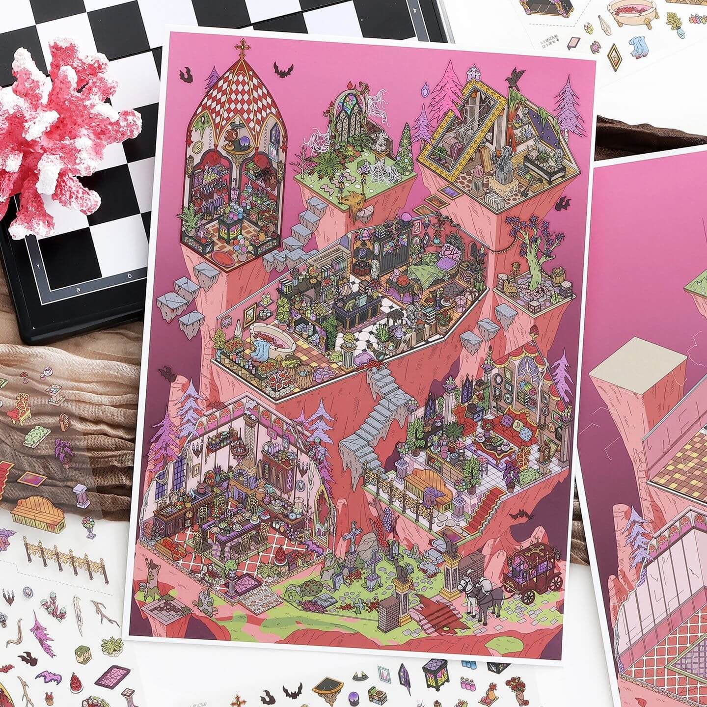 Shadow Relic DIY 3D Scene Stickers 2 Cute Scenes(XL)