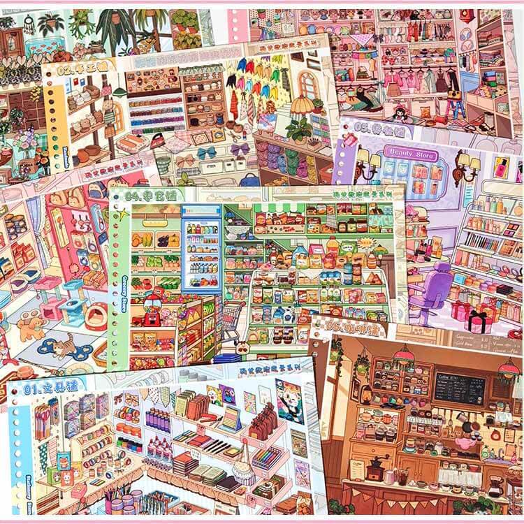 Shelf Keeper Book 3D Scene Stickers DIY Stickers(L)