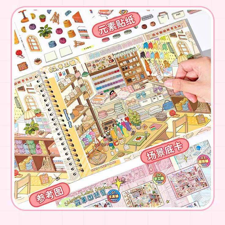 Shelf Keeper Book 3D Scene Stickers DIY Stickers(L)