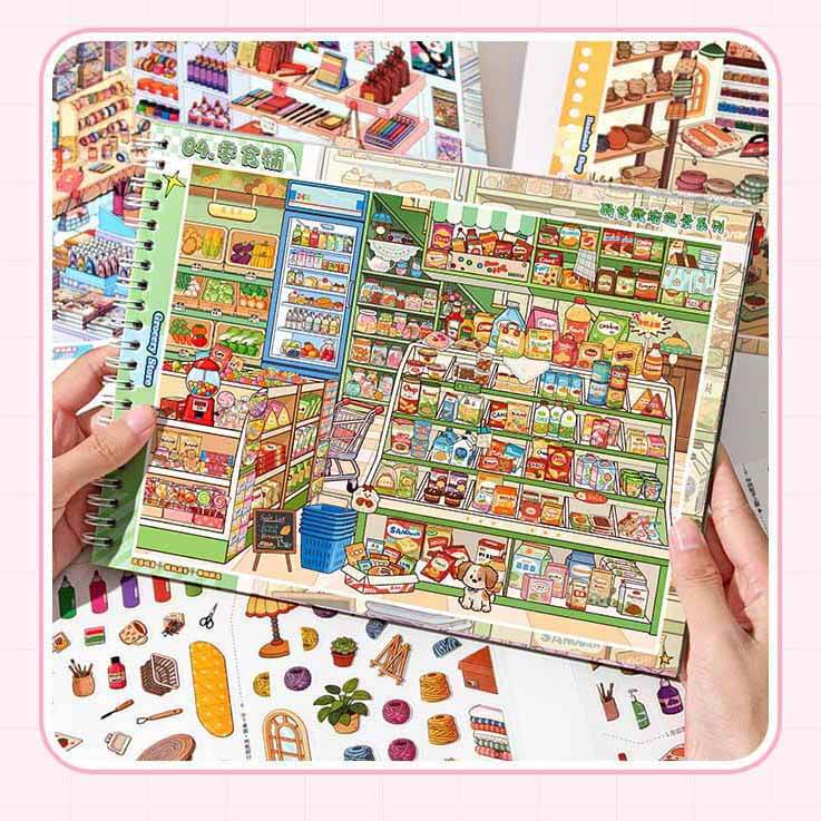 Shelf Keeper Book 3D Scene Stickers DIY Stickers(L)