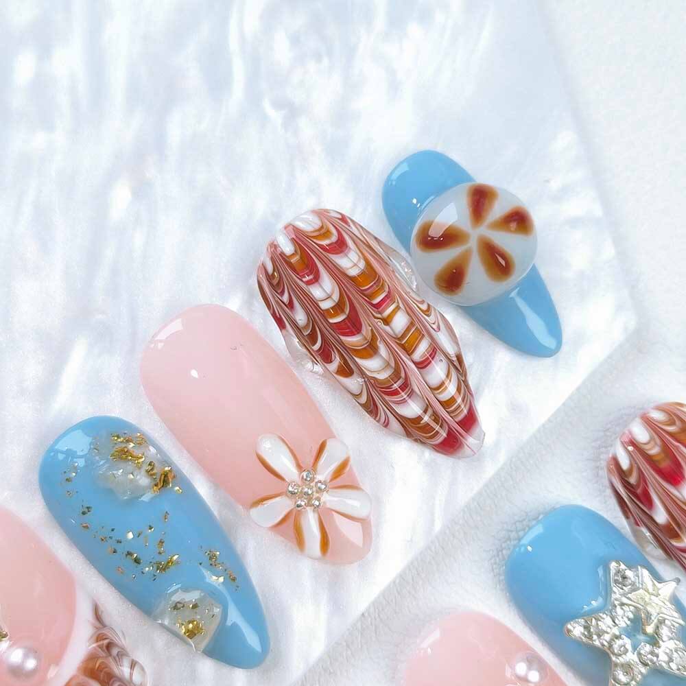 Beauty Art Garden Press On Nails Shell Veil 111