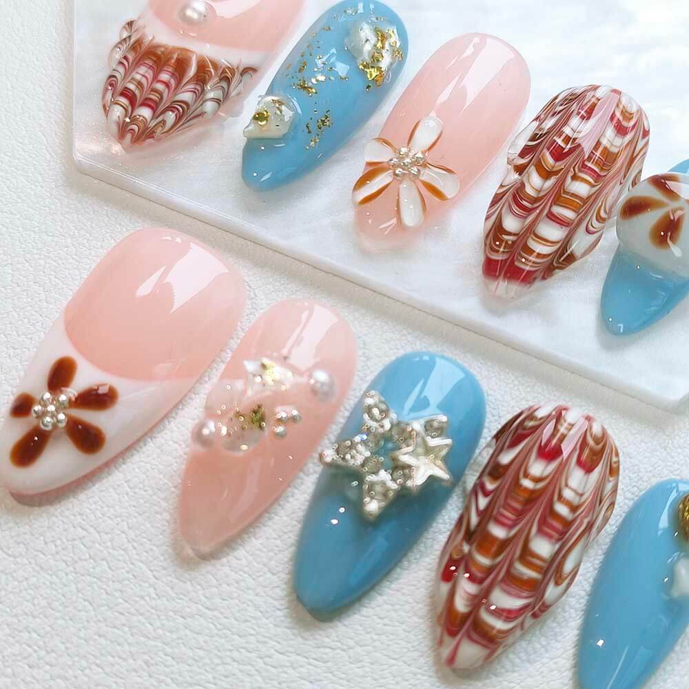 Beauty Art Garden Press On Nails Shell Veil 111