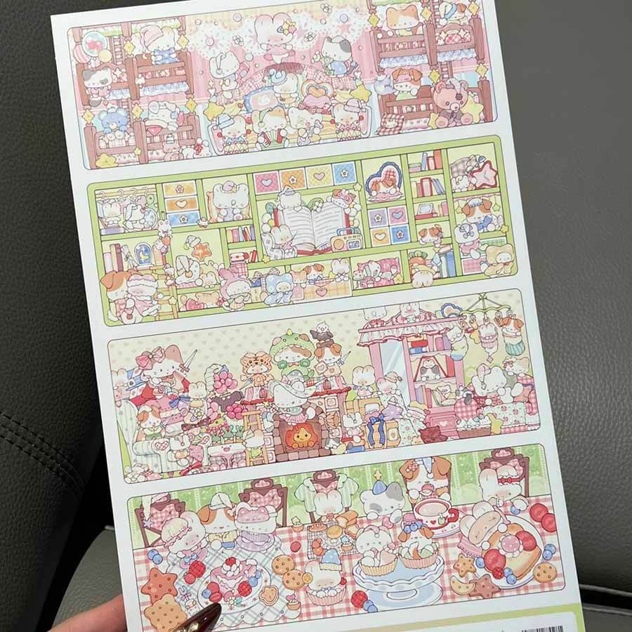 Silly Flying Race DIY 3D Scene Stickers 2 Cute Scenes(L)