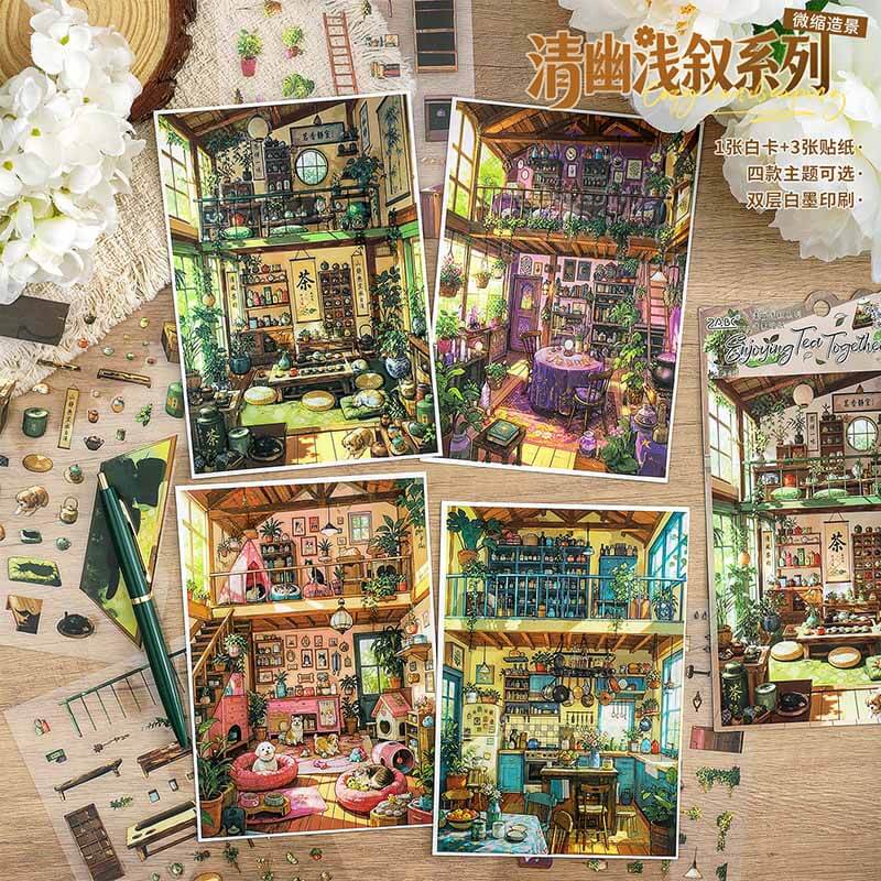 Slow Living Days DIY 3D Scene Stickers With Guide Lines(S)