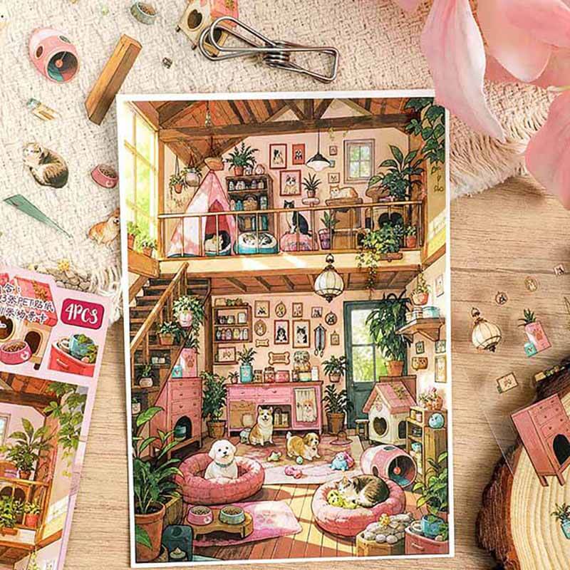 Slow Living Days DIY 3D Scene Stickers With Guide Lines(S)
