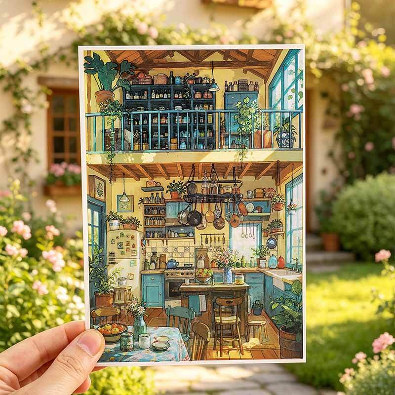 Slow Living Days DIY 3D Scene Stickers With Guide Lines(S)
