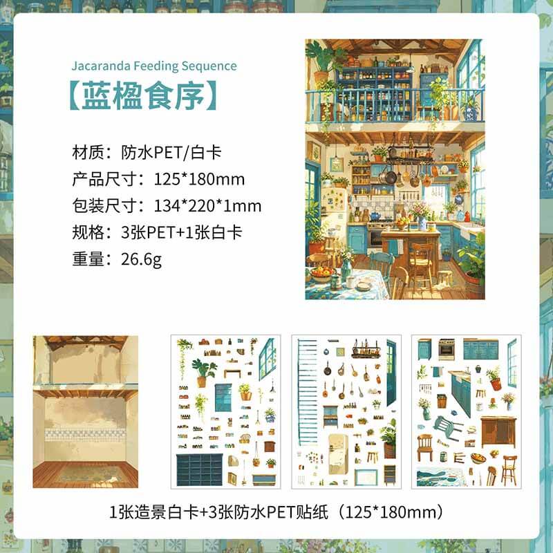 Slow Living Days DIY 3D Scene Stickers With Guide Lines(S)