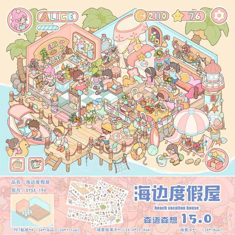 Snow Feast DIY 3D Scene Stickers With Guide Lines(M)