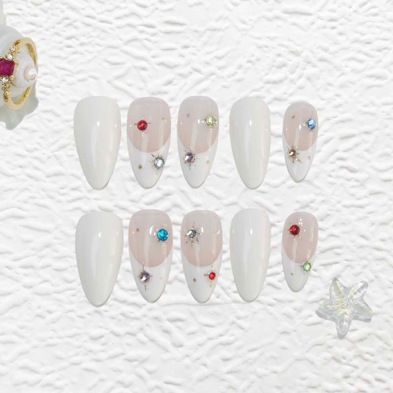 Art Garden Press On Nails Snowflake Rainbow 119