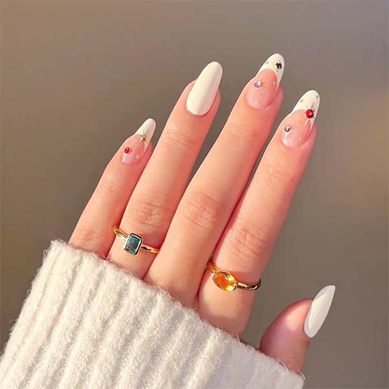 Art Garden Press On Nails Snowflake Rainbow 119