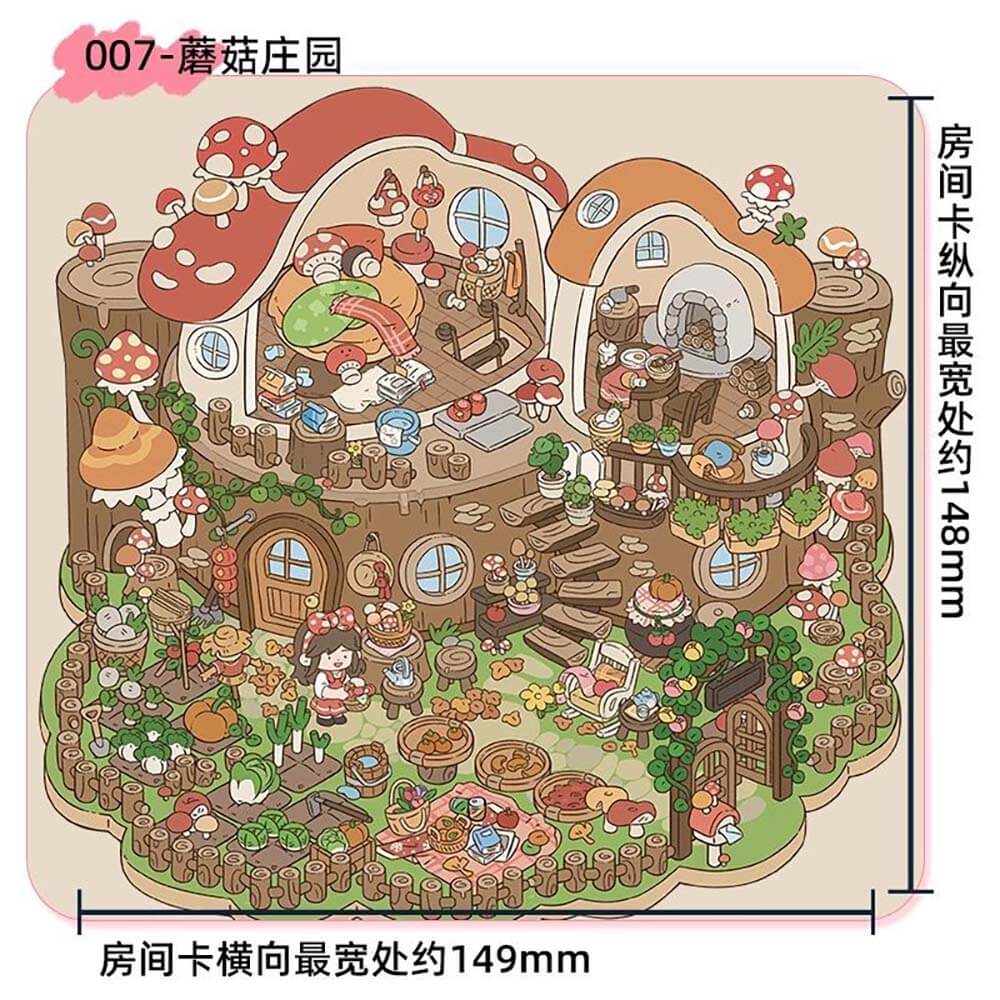 Space-Time Travel DIY 3D Scene Stickers 3 Cute Miniature Scenes(M)