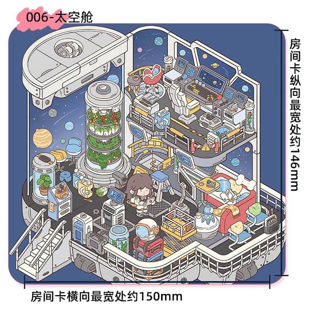 Space-Time Travel DIY 3D Scene Stickers 3 Cute Miniature Scenes(M)