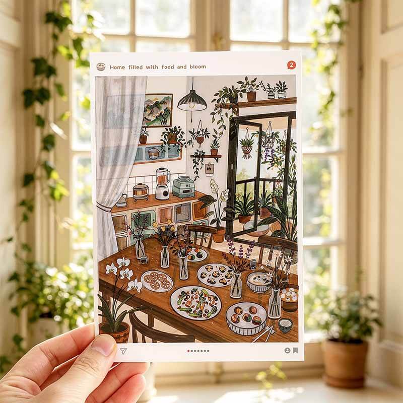 Spring Picnic DIY 3D Scene Stickers With Guide Lines(S)
