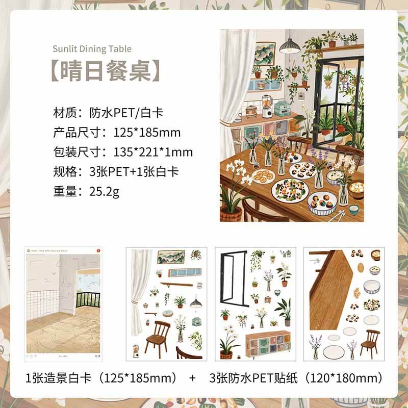 Spring Picnic DIY 3D Scene Stickers With Guide Lines(S)