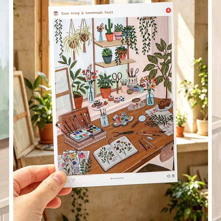 Spring Picnic DIY 3D Scene Stickers With Guide Lines(S)