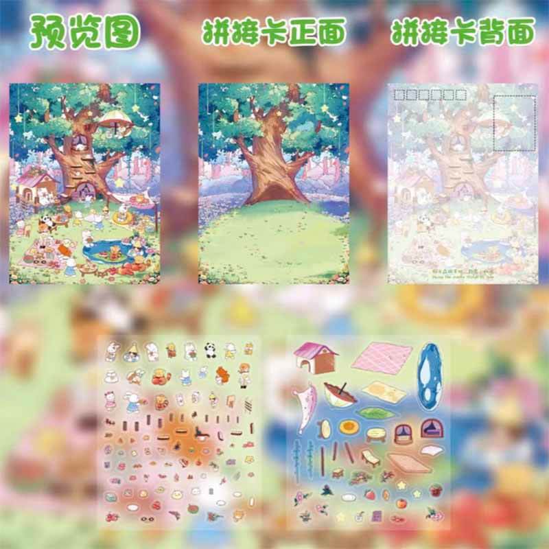 Spring Postcard DIY 3D Scene Stickers 3 Cute Miniature Scenes(S)