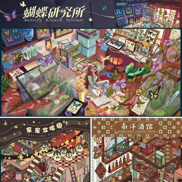 Star Choir DIY 3D Scene Stickers 3 Cute Miniature Scenes(S&L)