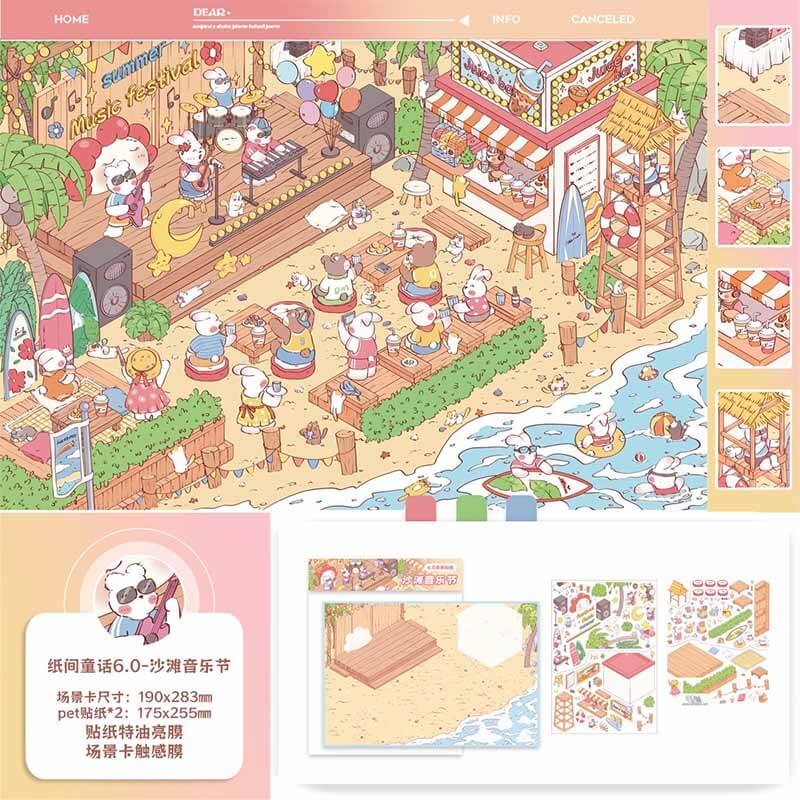 Stories in Motion DIY 3D Scene Stickers 4 Cute Miniature Scenes(L)