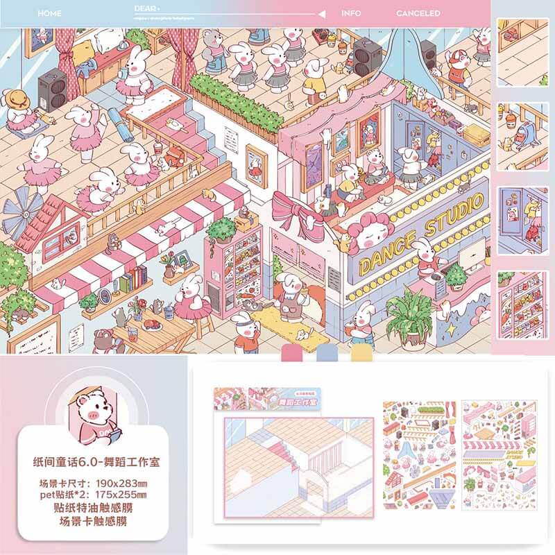 Stories in Motion DIY 3D Scene Stickers 4 Cute Miniature Scenes(L)