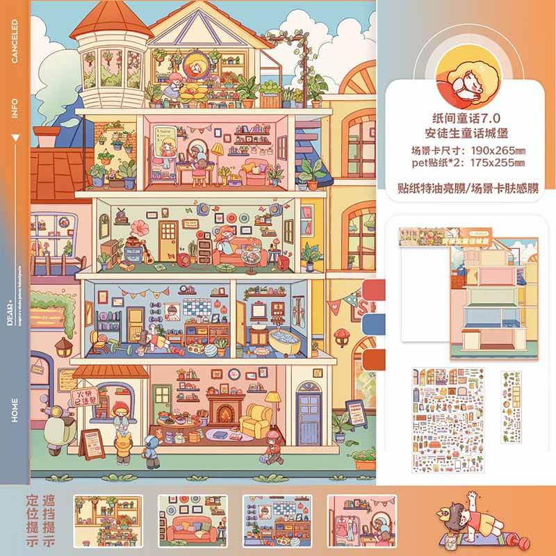Stories in Motion DIY 3D Scene Stickers 4 Cute Miniature Scenes(L)