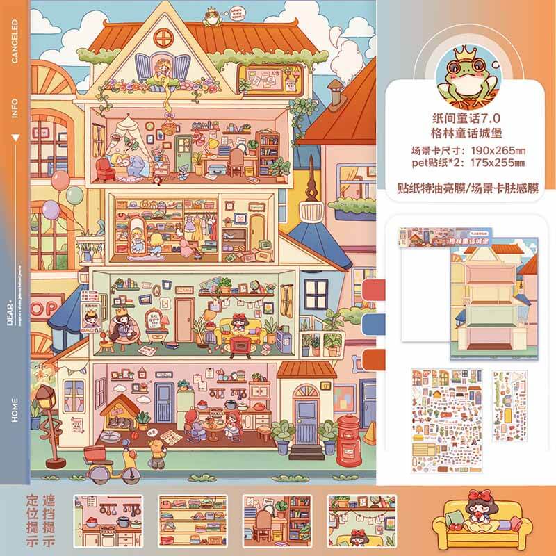 Stories in Motion DIY 3D Scene Stickers 4 Cute Miniature Scenes(L)
