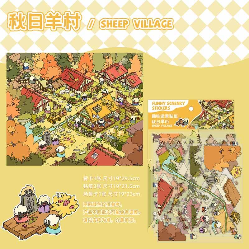 Storybook Adventure DIY 3D Scene Stickers 4 Cute Miniature Scenes(M&L)