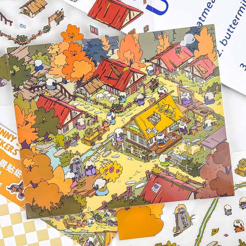 Storybook Adventure DIY 3D Scene Stickers 4 Cute Miniature Scenes(M&L)