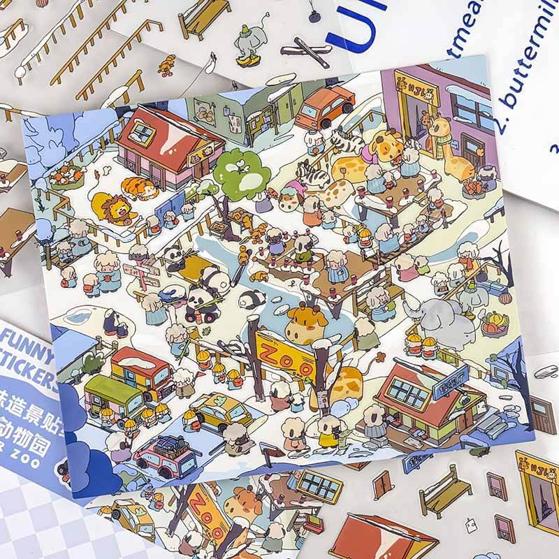 Storybook Adventure DIY 3D Scene Stickers 4 Cute Miniature Scenes(M&L)