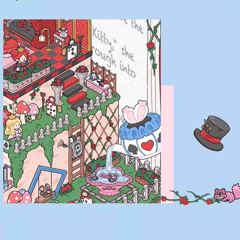 Storybook Hideaway 3D Scene Stickers 2 Cute Miniature Scenes(M&L)