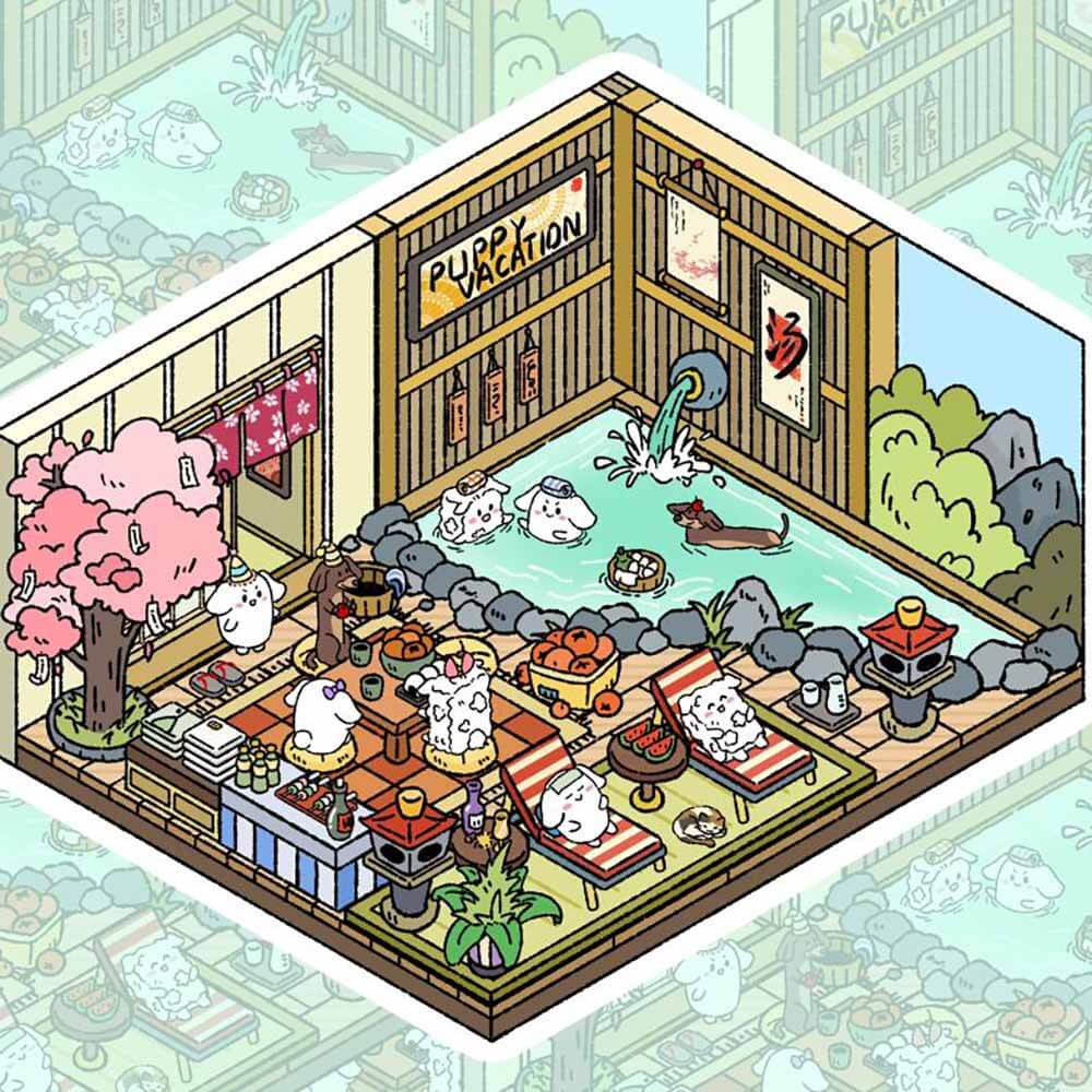 Cute Fat Puppy 2.0 Sticker Scenes 6 lovely miniature scenes